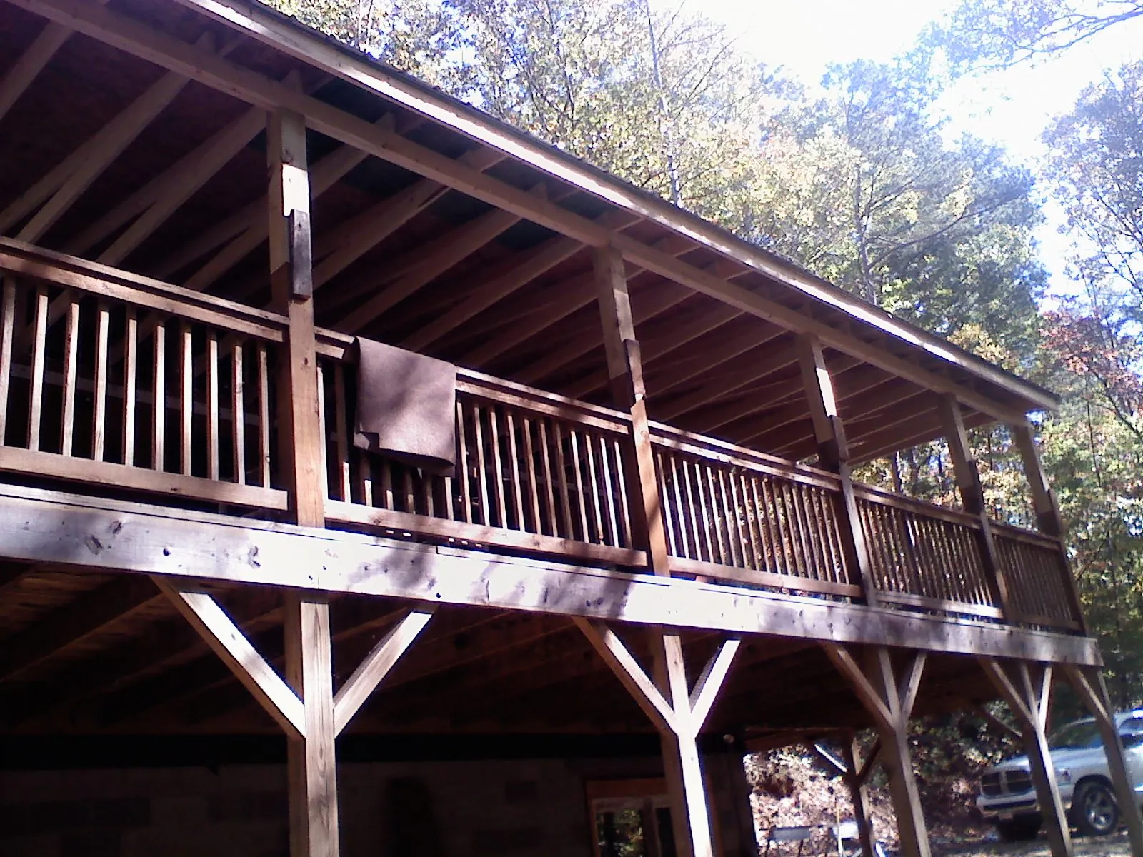 Timber framing under a new elevated porch and deck — Roof Leak Repair in Wakita by Roofing Brothers